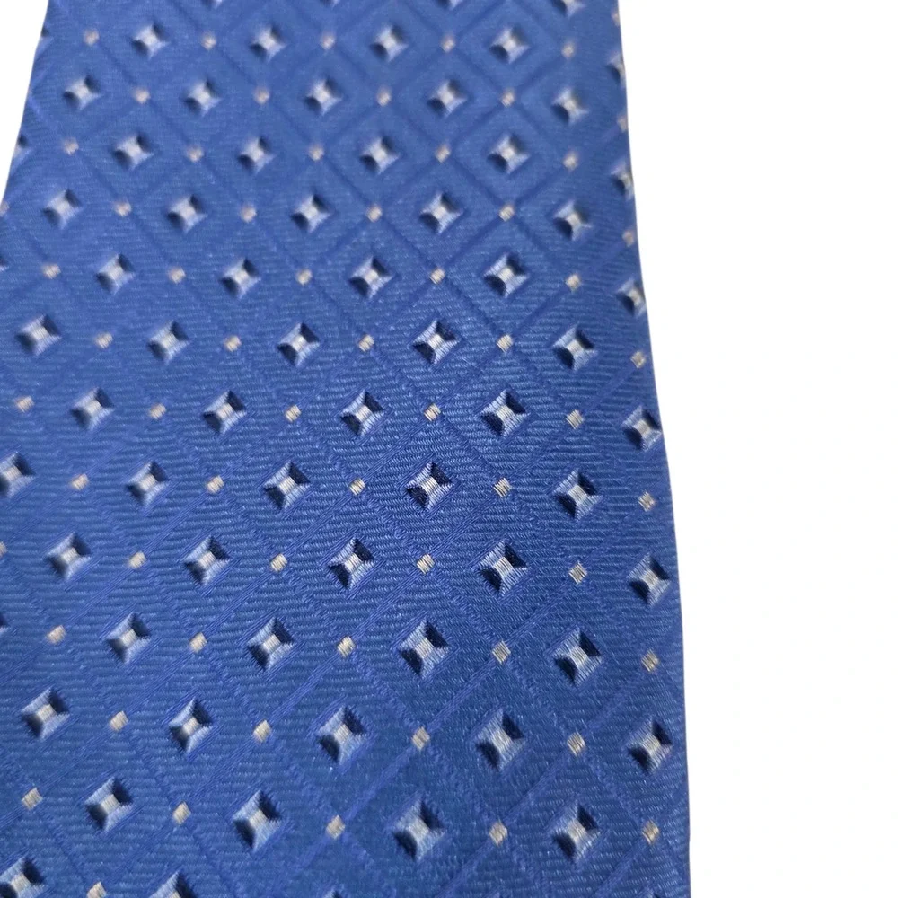 Nautica Mens Necktie Blue Gray Argyle Diamond Silk‎ Woven Classic Designer
